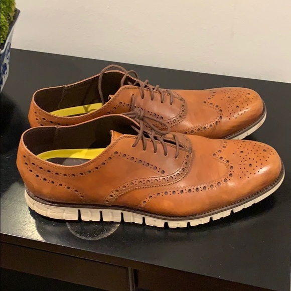 cole haan zerogrand wingtip british tan